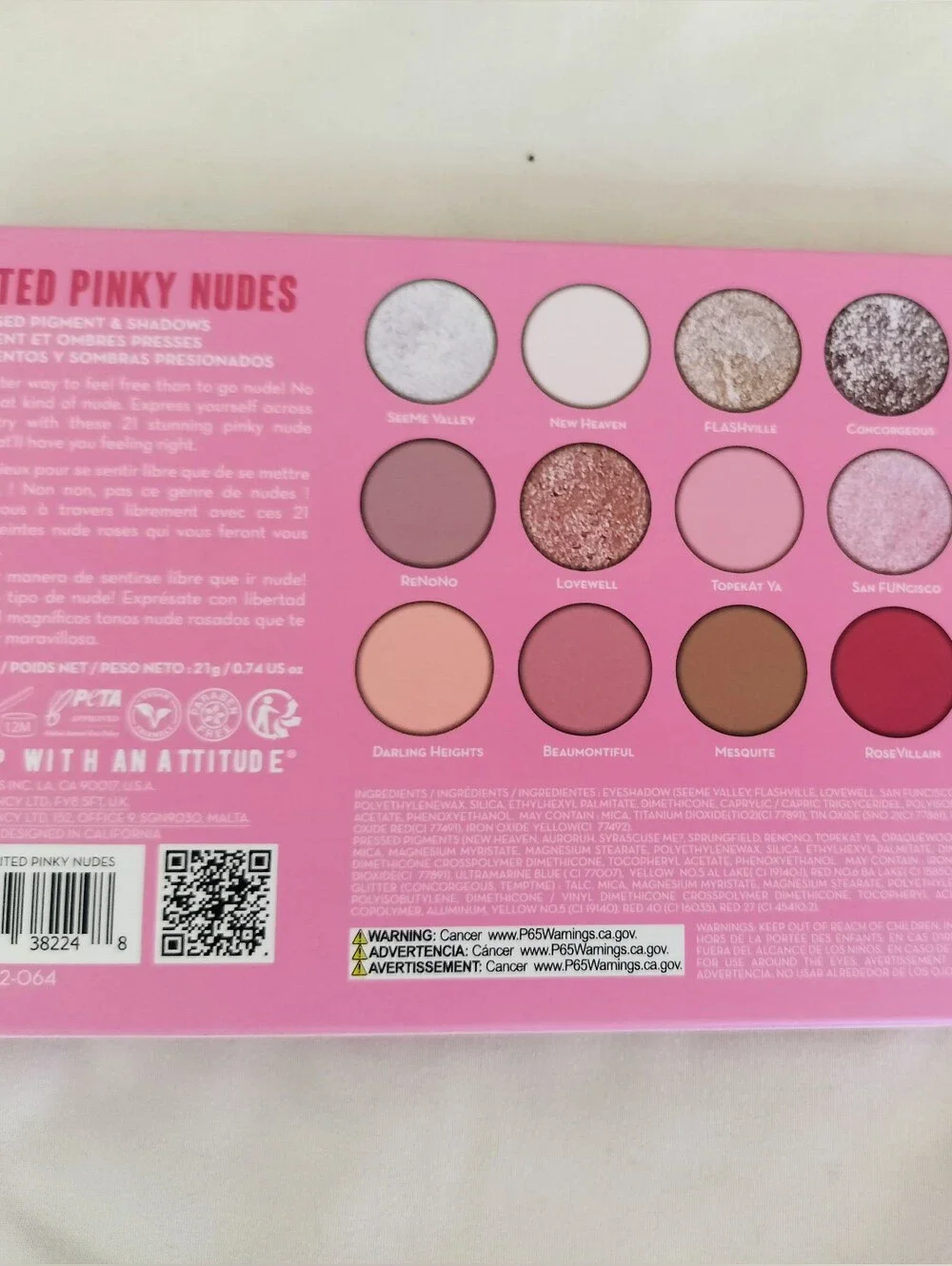 Rude Cosmetics United Pinky Nudes 21 Eyeshadow Palette - Brand New Sealed